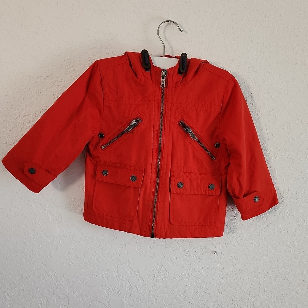 Janie and Jack Red Hooded Raincoat Weather-Resistant